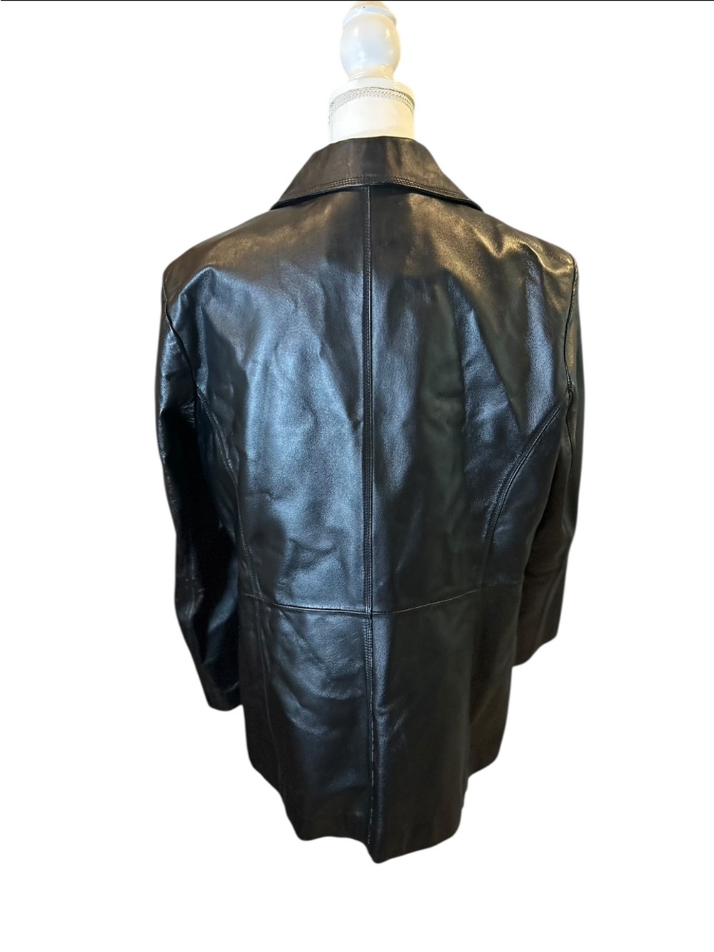 Worthington Genuine Leather Blazer Women’s XL Black 100% Leather Jacket - Picture 11 of 11